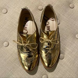 Sam Edelman gold Oxford shoes